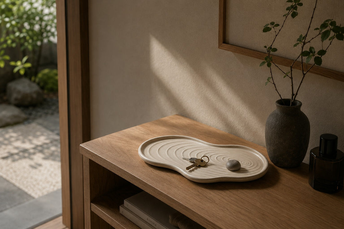 The First Surface - Fossil Ivory Shoreline Tray in morning light