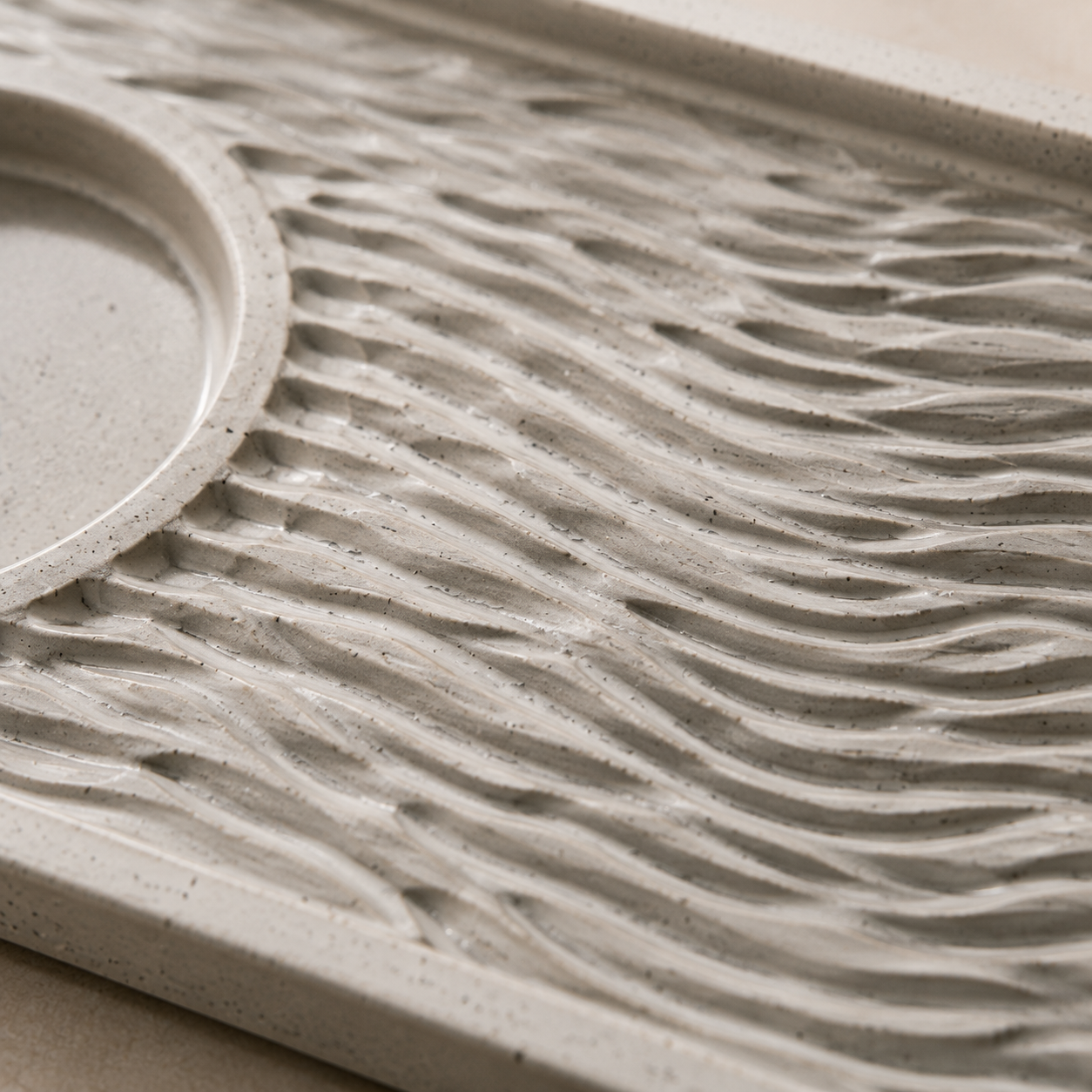 Wave Serving Tray Signature Wave Texture Detail