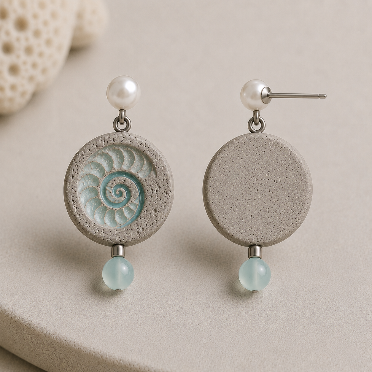 Fossil Disc Earrings