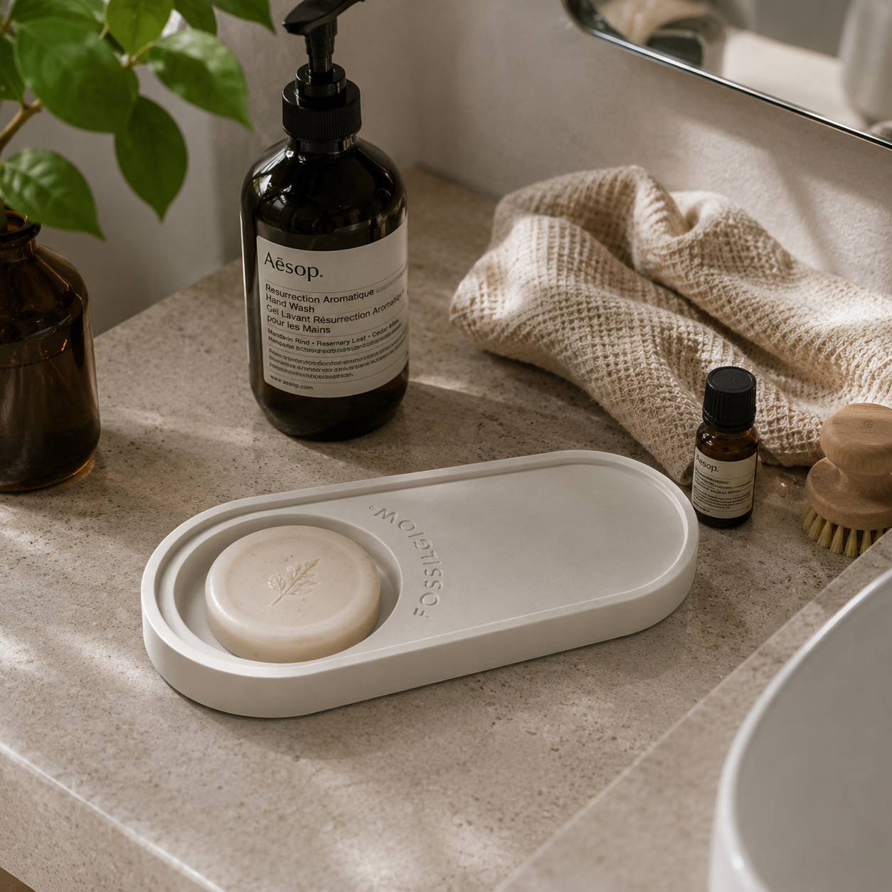 Ivory aroma stone on Object Tray