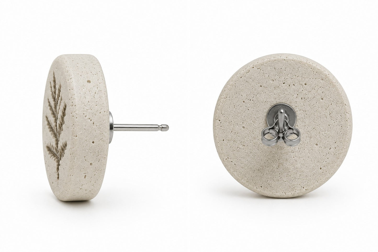 Side profile and back view of Jurassic Flora Stud Earrings