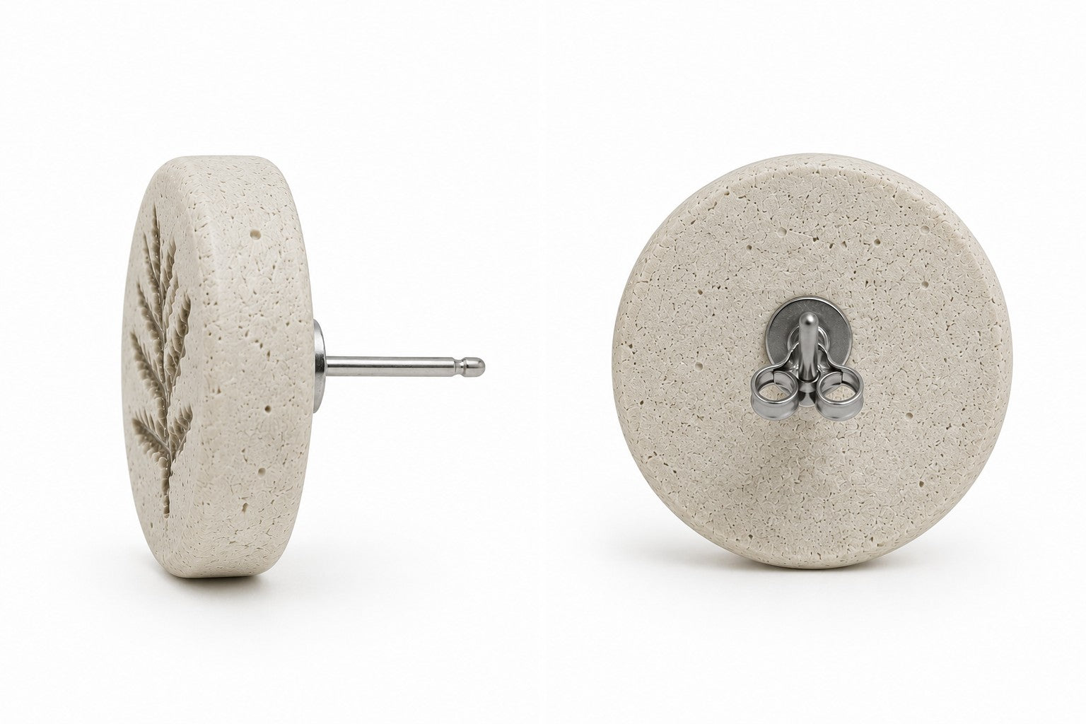 Side profile and back view of Jurassic Flora Stud Earrings