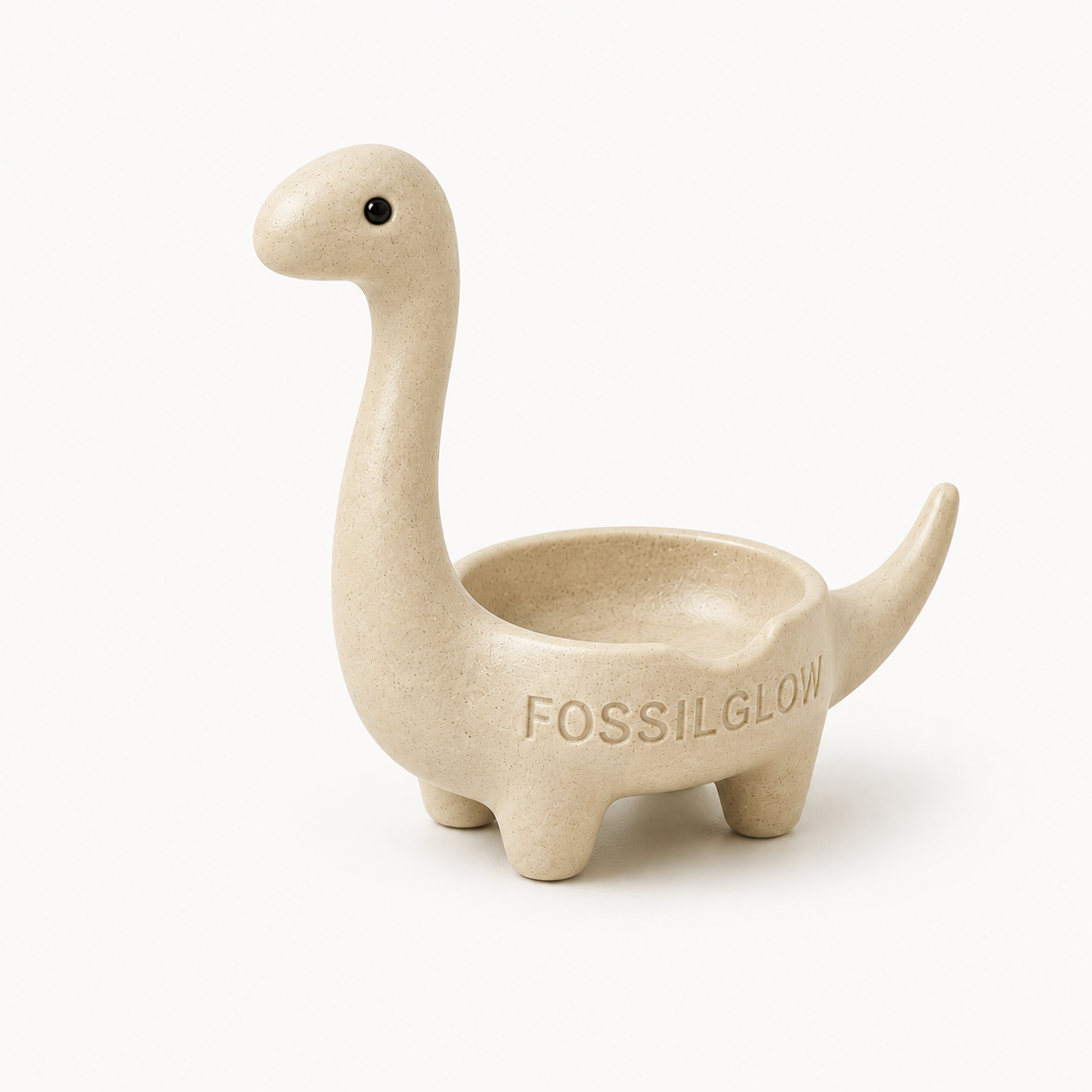 Fossil Ivory Bronto Jewelry Tray, hand-cast UHPC concrete, front view on a white background